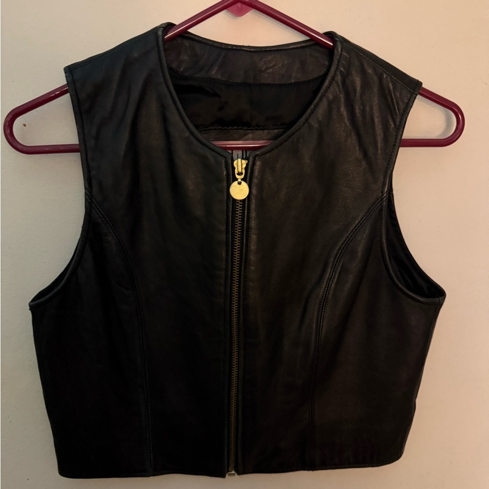 Vintage 100% leather vest
